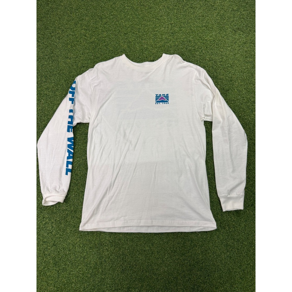 Vans Off The Wall Long Sleeve Graphic T-Shirt White Mens Medium Classic Fit 1966